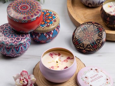 家用客厅熏香助眠卧室干花香薰蜡烛蜡烛礼盒摆件套装结婚伴手礼物图2