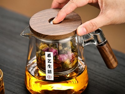 一键茶水分离泡茶壶600ml家用耐热透明玻璃内胆飘逸功夫茶具泡茶杯新款图2