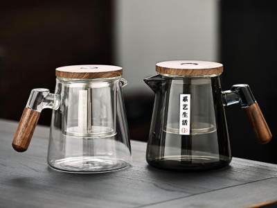 一键茶水分离泡茶壶600ml家用耐热透明玻璃内胆飘逸功夫茶具泡茶杯新款图3