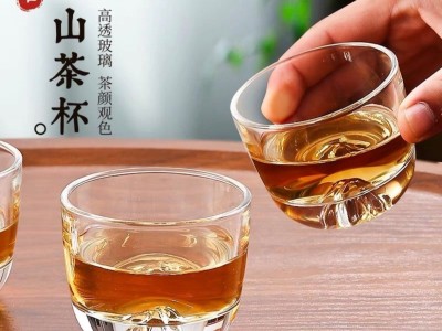 【6只装】精品茶水杯观山主人杯家用防烫透明玻璃加厚茶杯酒杯图3